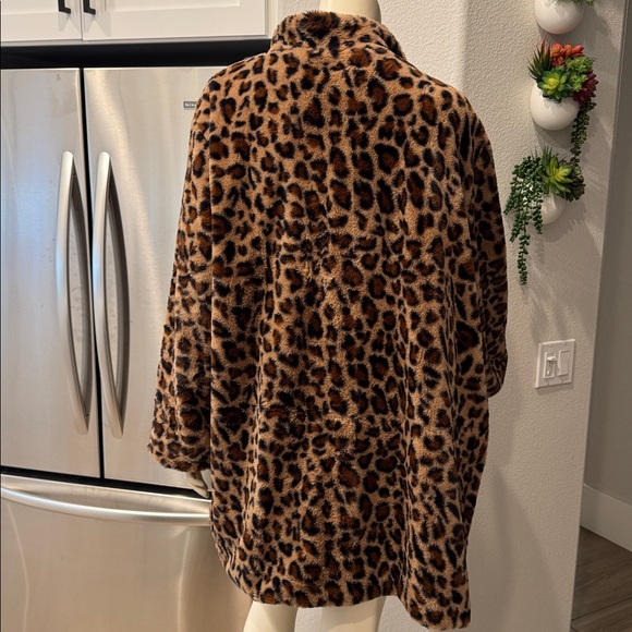 Vintage Y2K 1970s Inspired Lightweight Faux Leopard Fur Coat 5X - Picture 3 of 8